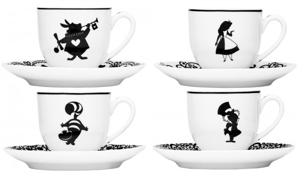 4 Alice Coffee Cups Set