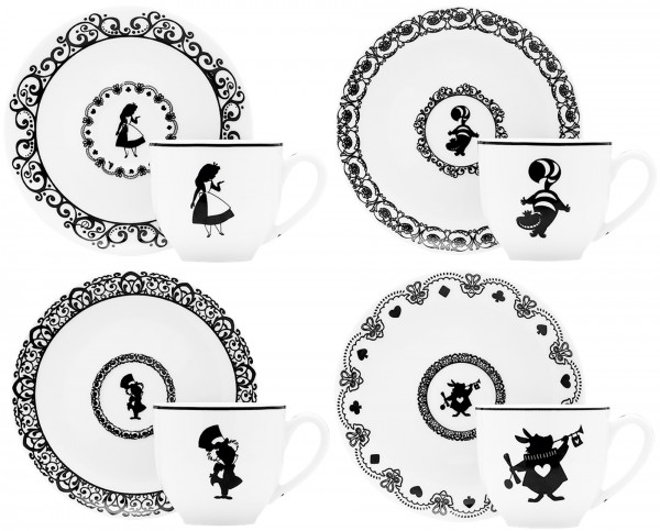 4 Alice Coffee Cups Set